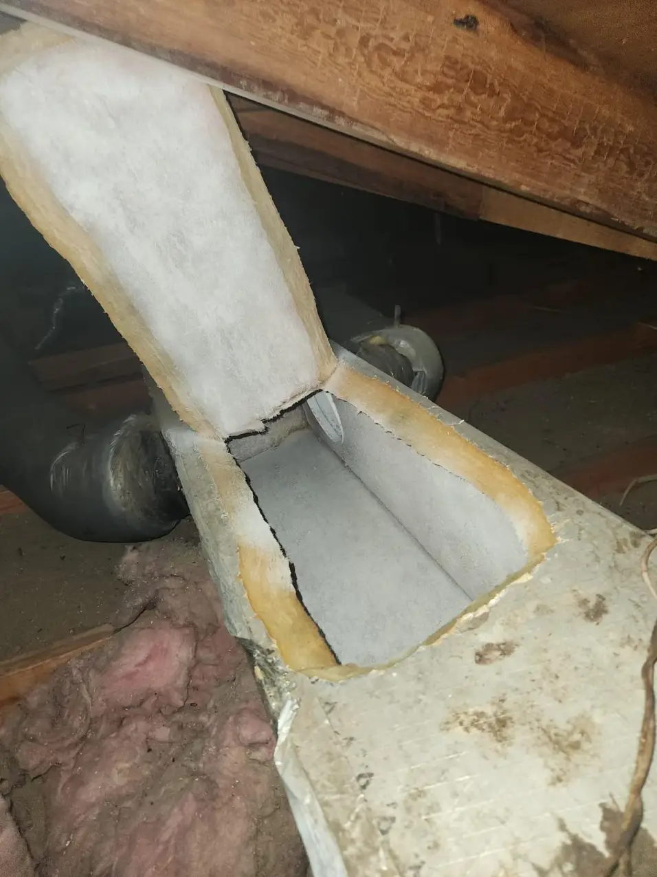 Air Duct Repair vs Replacement for Aging Ductwork 8 damaged and aging duct sections during inspection, real company service photo 5
